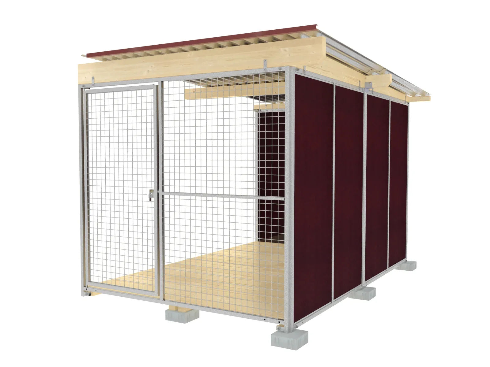 Reihenanlage für Hundezwinger mit verzinkten Elemente