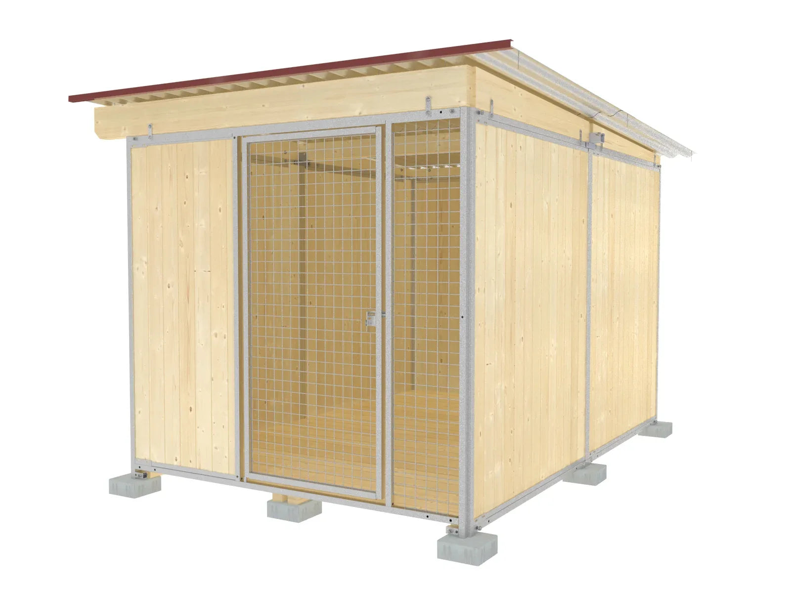 Anbau-Hundezwinger für Anlagen mit mehreren Abteilen