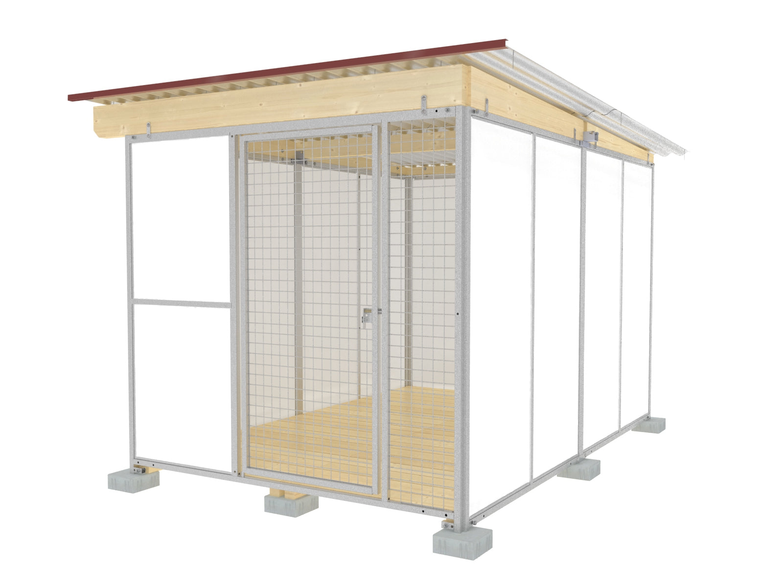 Hundezwinger 3,5- seitig geschlossen mit extrem widerstandsfähigen Wänden