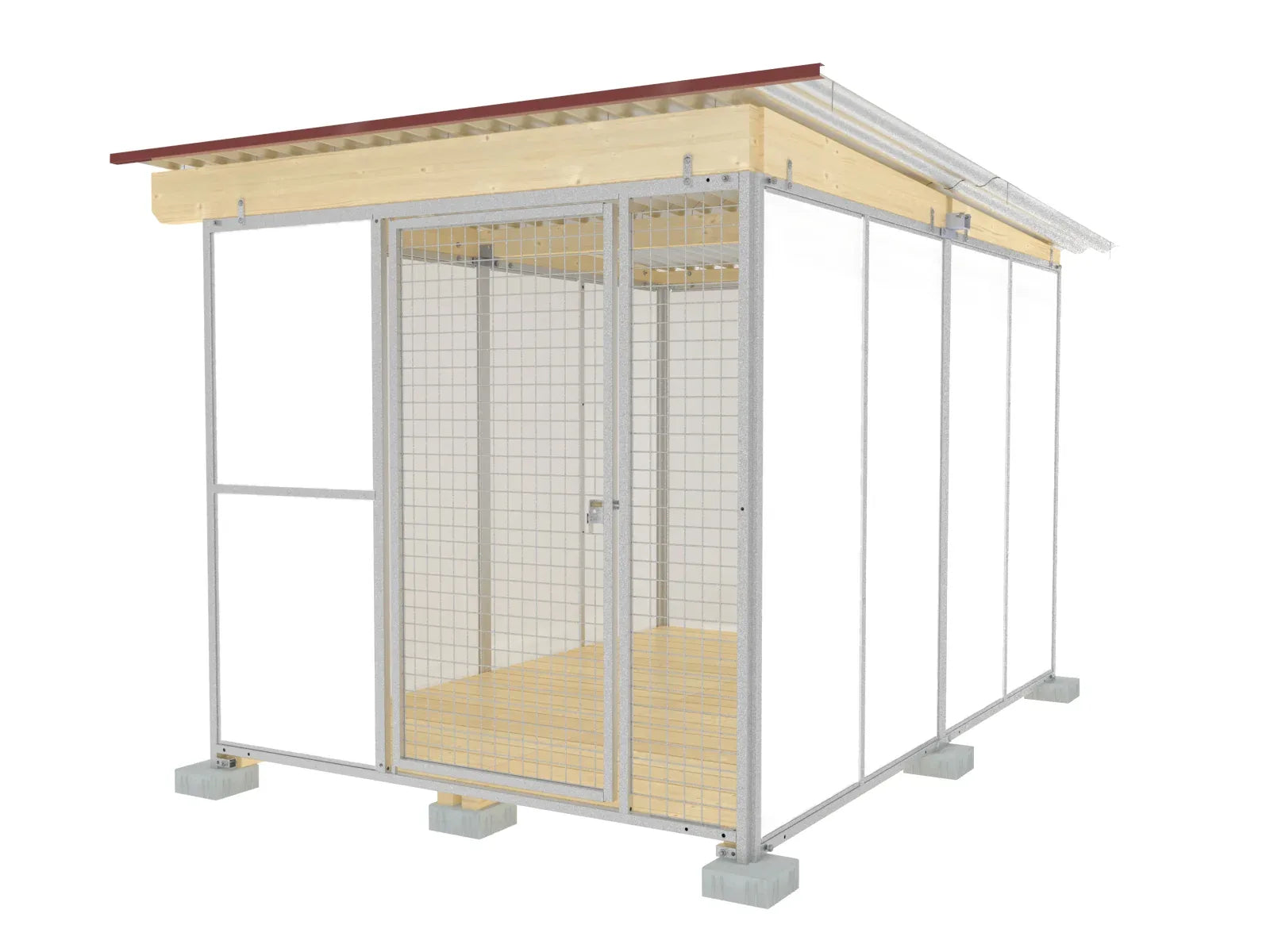 Hundezwinger 3,5- seitig geschlossen mit extrem widerstandsfähigen Wänden