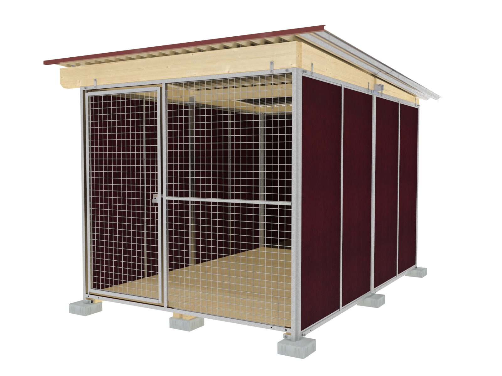 Hundezwingerabteil für Anlagen mit mehreren Hunden leicht zu reinigen