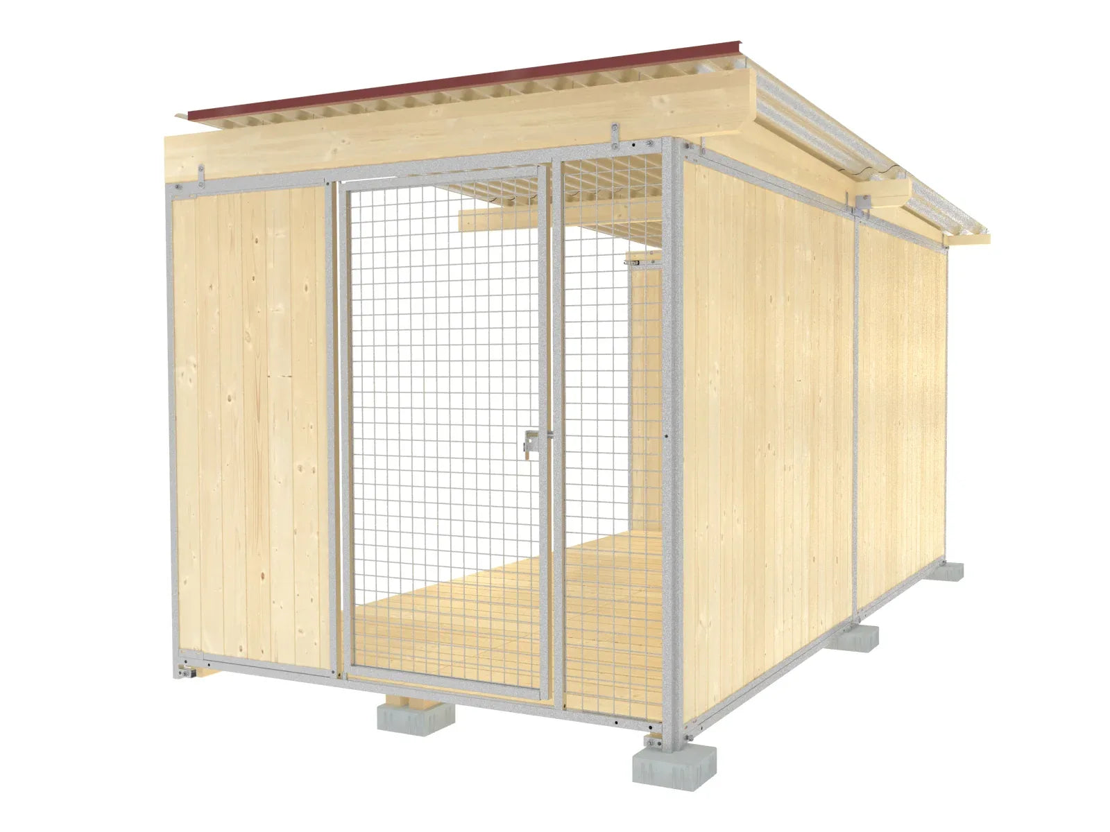 Abschluss-Hundezwinger mit feuerverzinkten Gitter-Elementen