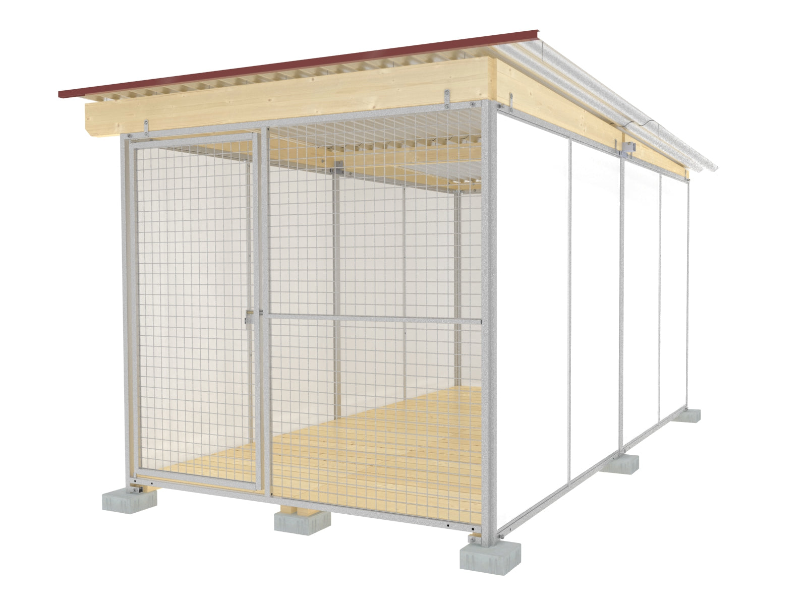 Hundezwinger mit hochwertigen Vollkernkunststoffplatten