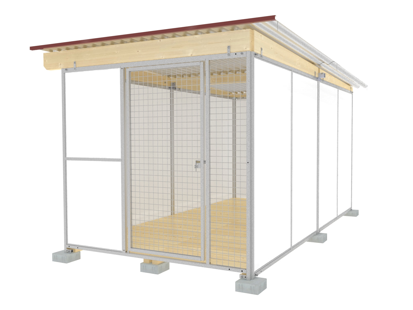 Hundezwinger 3,5- seitig geschlossen mit extrem widerstandsfähigen Wänden