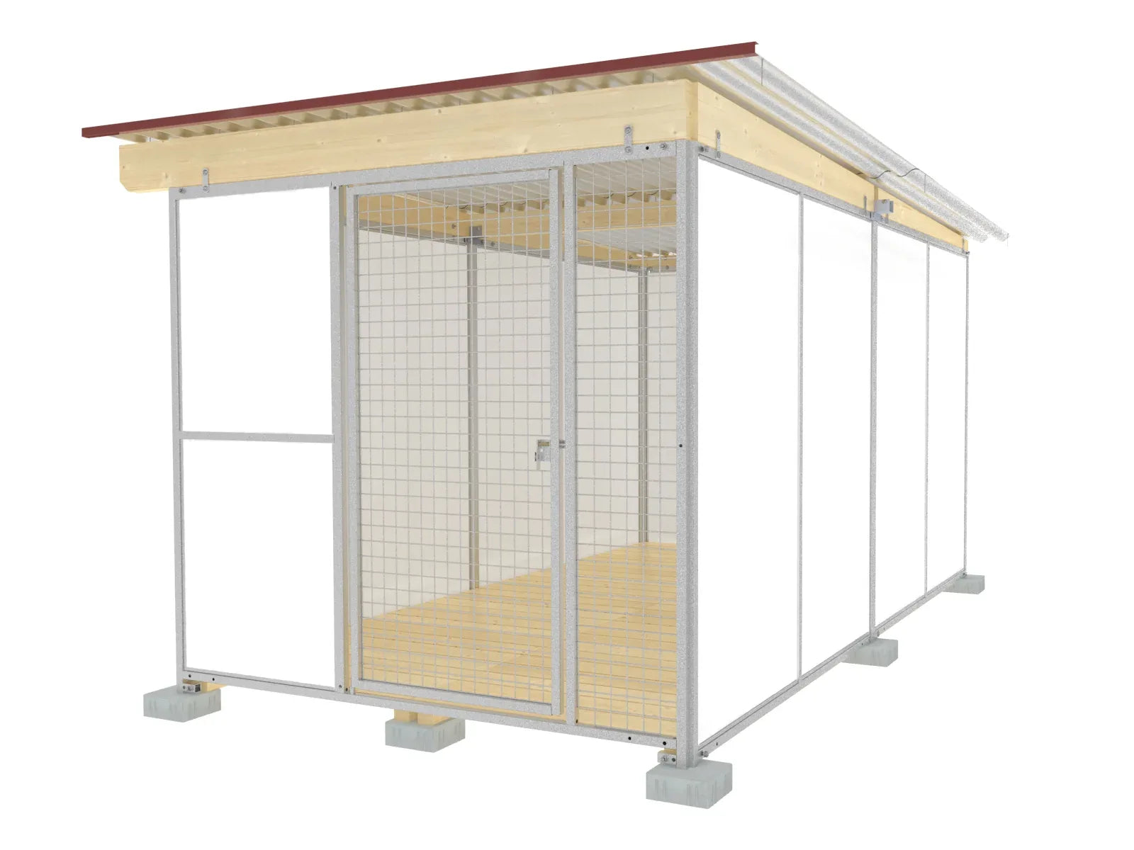 Hundezwinger 3,5- seitig geschlossen mit extrem widerstandsfähigen Wänden