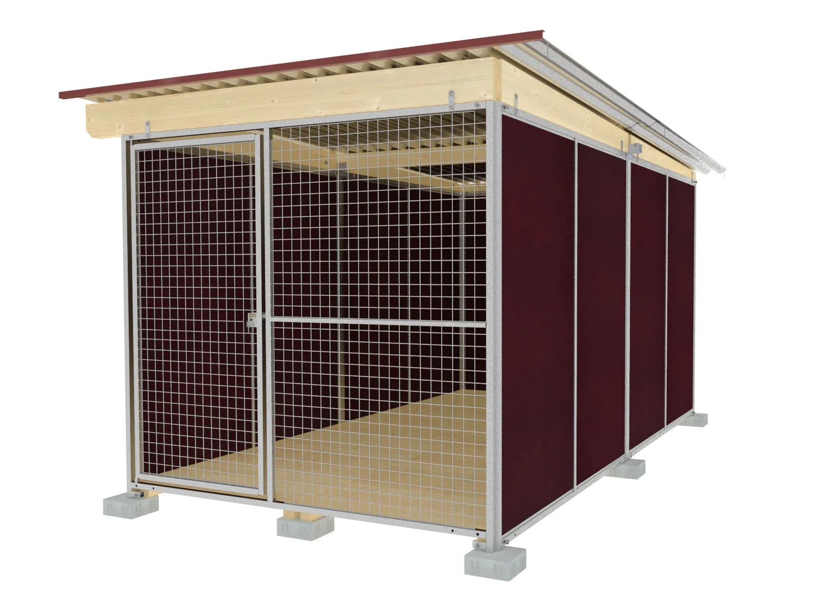 Zwingerabteil für Anlagen mit mehreren Hunden leicht zu reinigen