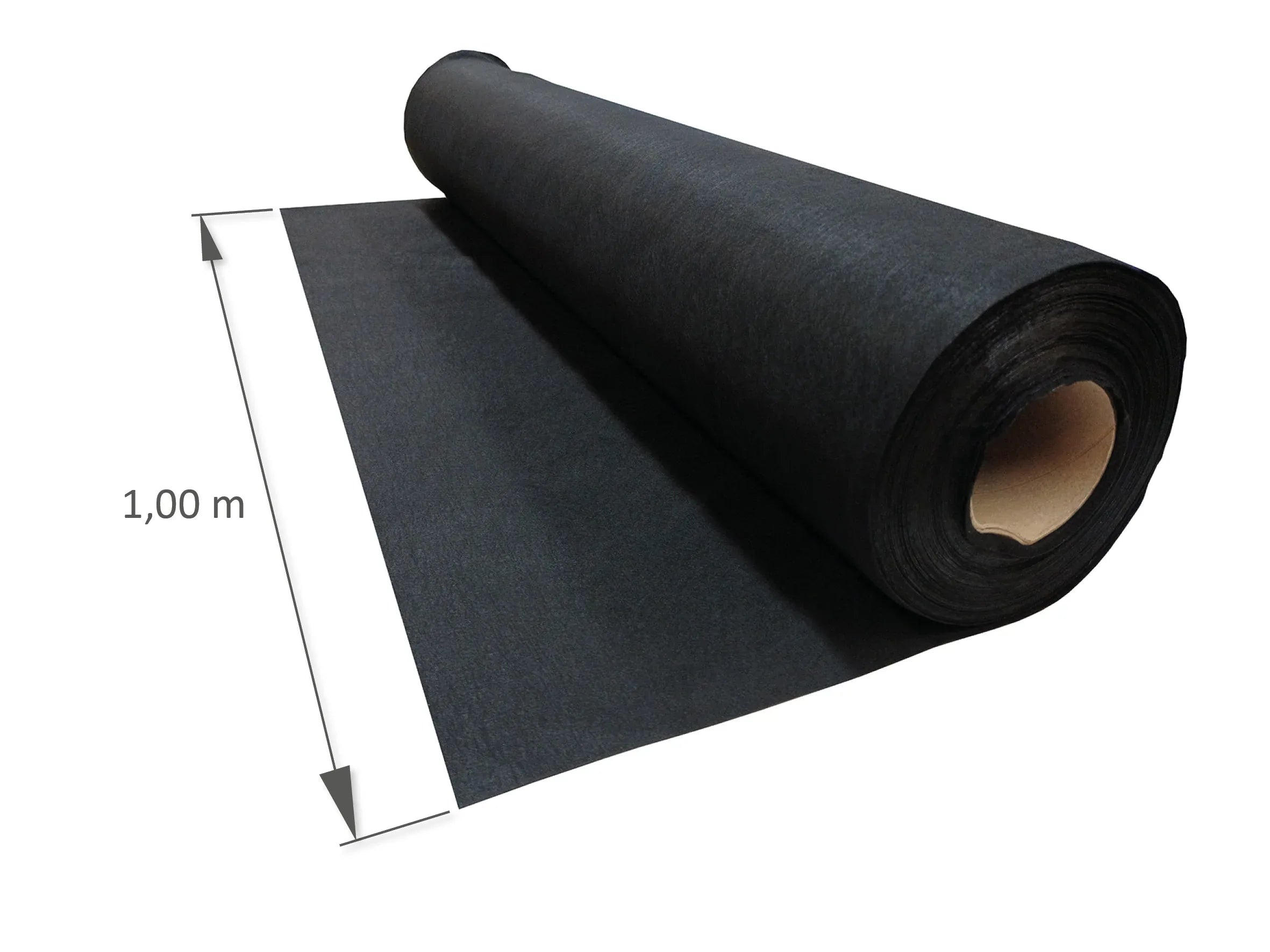 Unkrautvlies 1 Meter breit für Hochbeete aufgewickelt auf einer Rolle