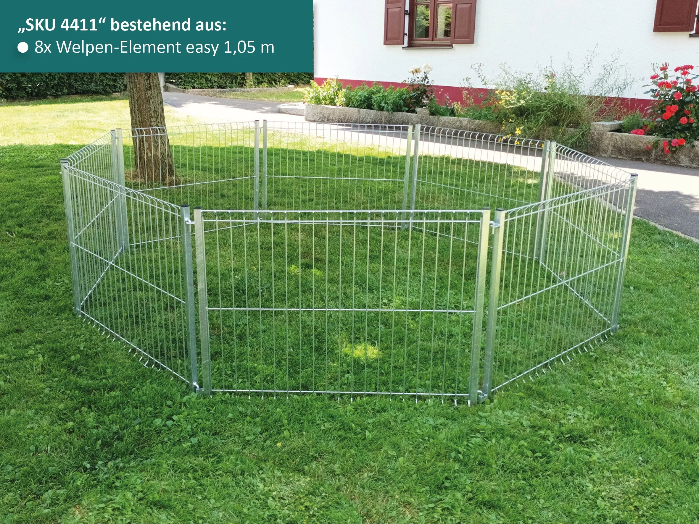 Welpenauslauf schnell aufbaubar und erweiterbar