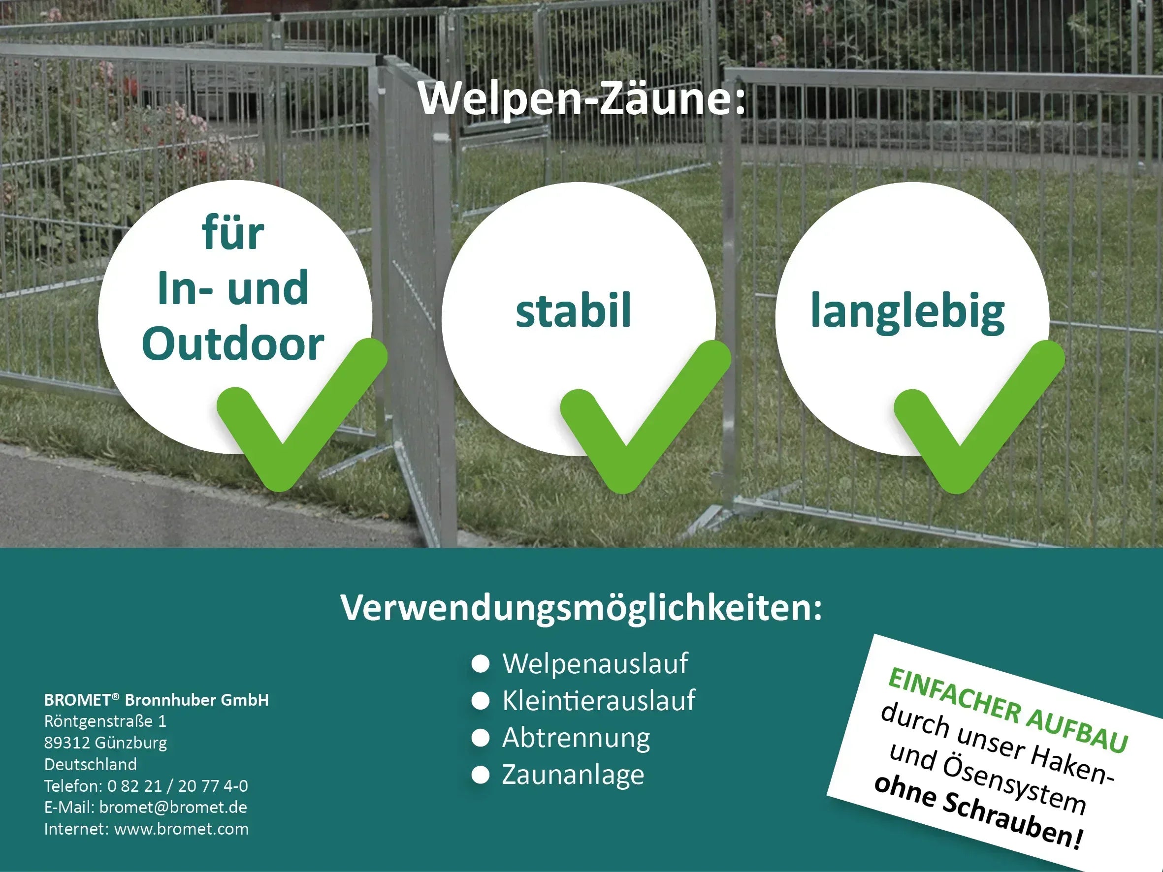 Vorteile der Welpen-Zäune von BROMET