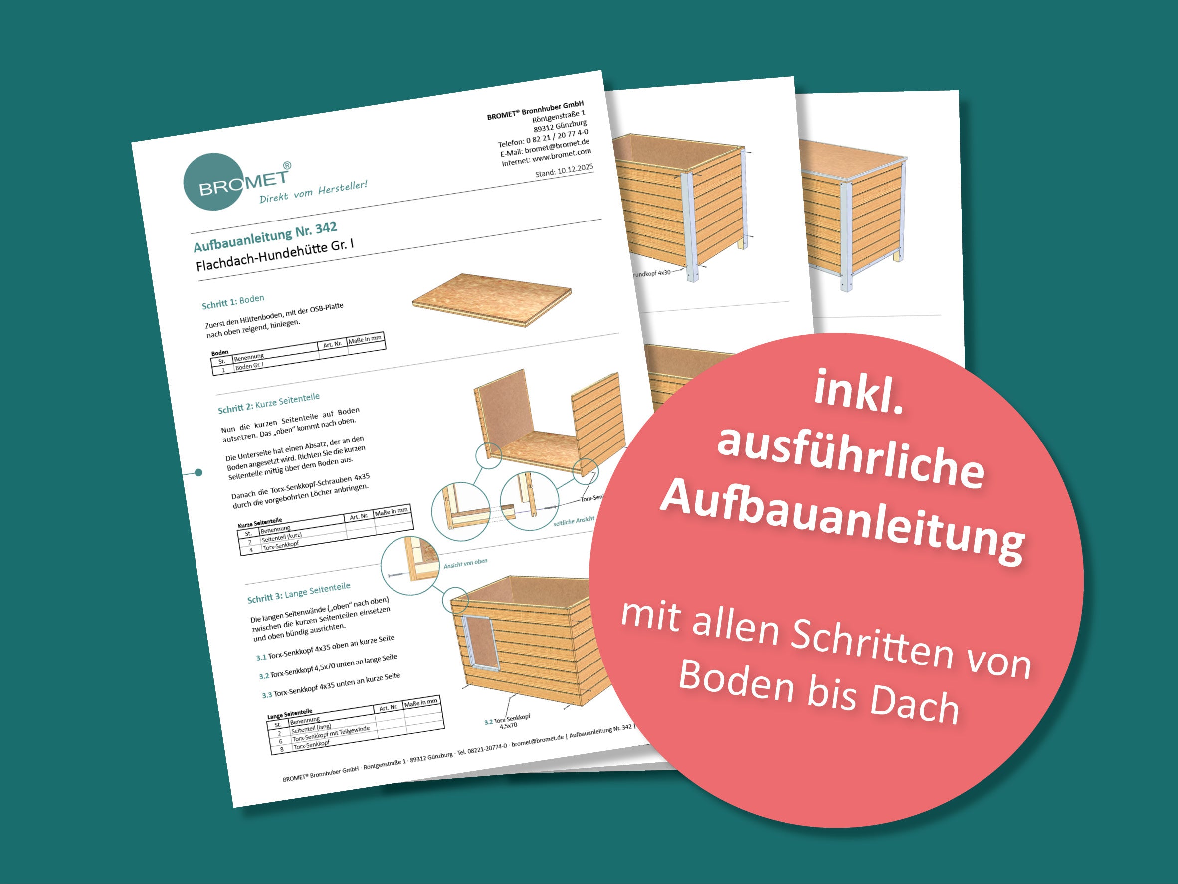 Schrägdach-Hundehütten