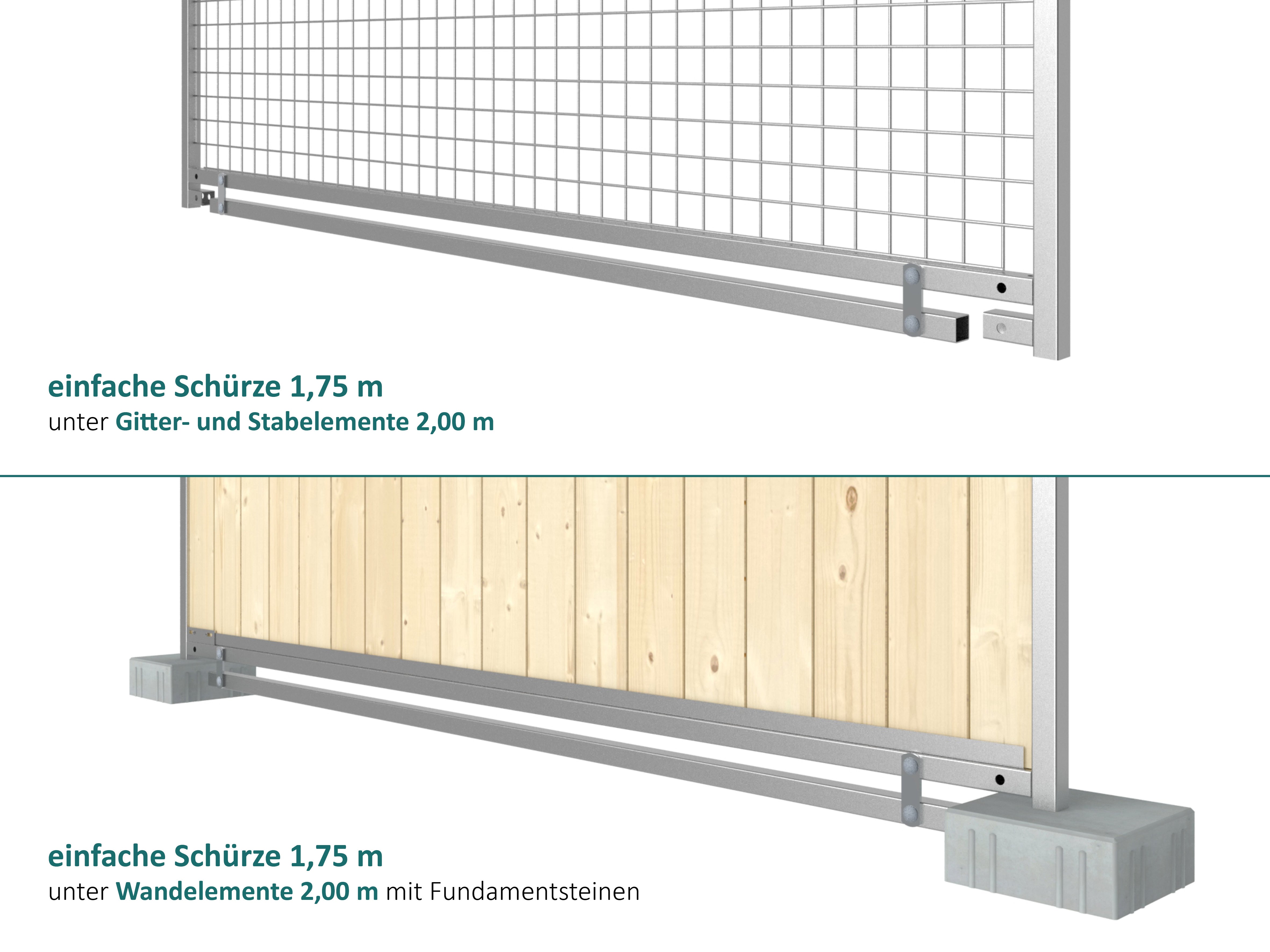 Schürze für den Außenbereich inklusive Verbindungsteile