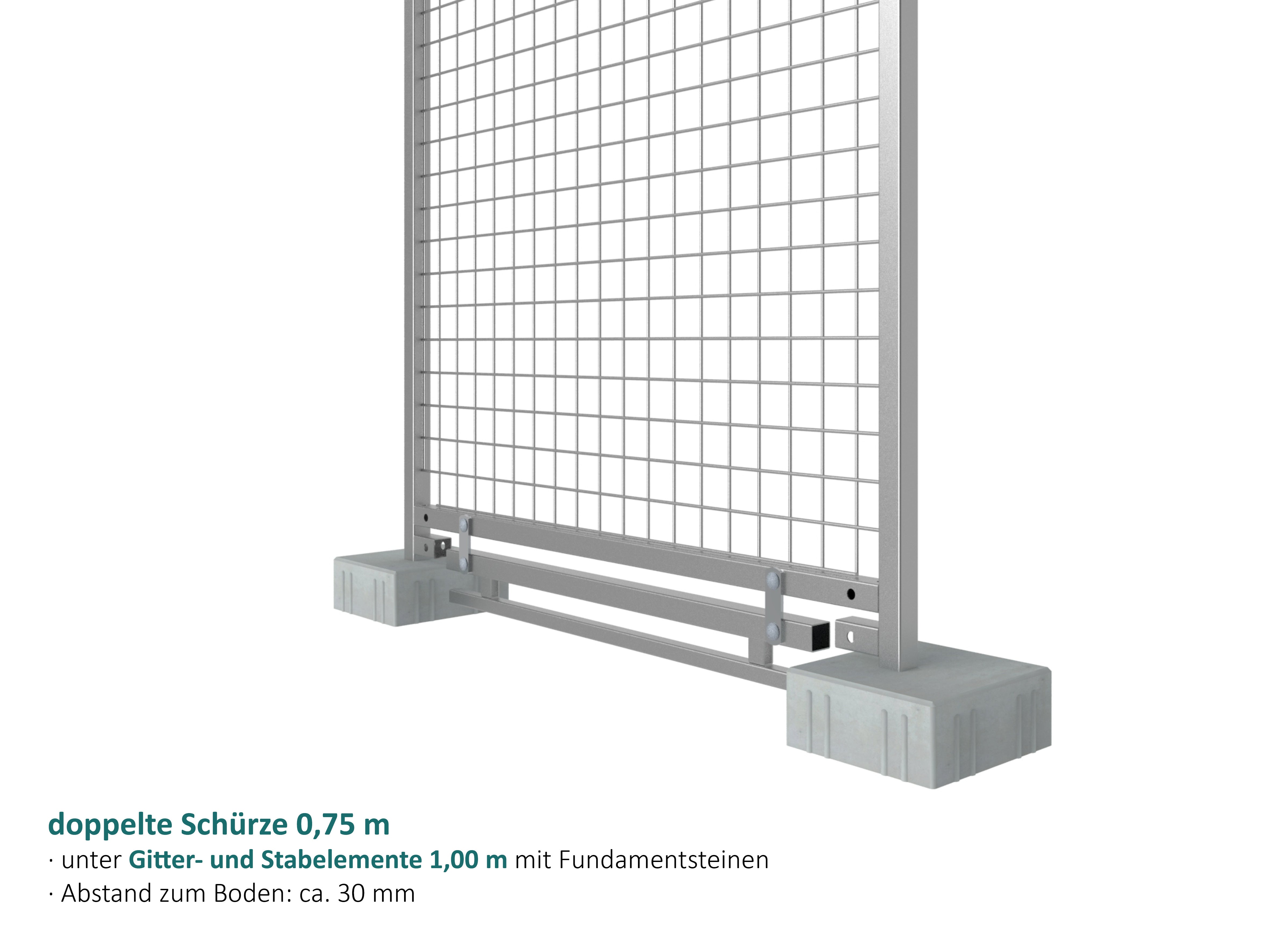 Schürze für den Außenbereich zum Schließen des Bodenspaltes für kleine Hunde