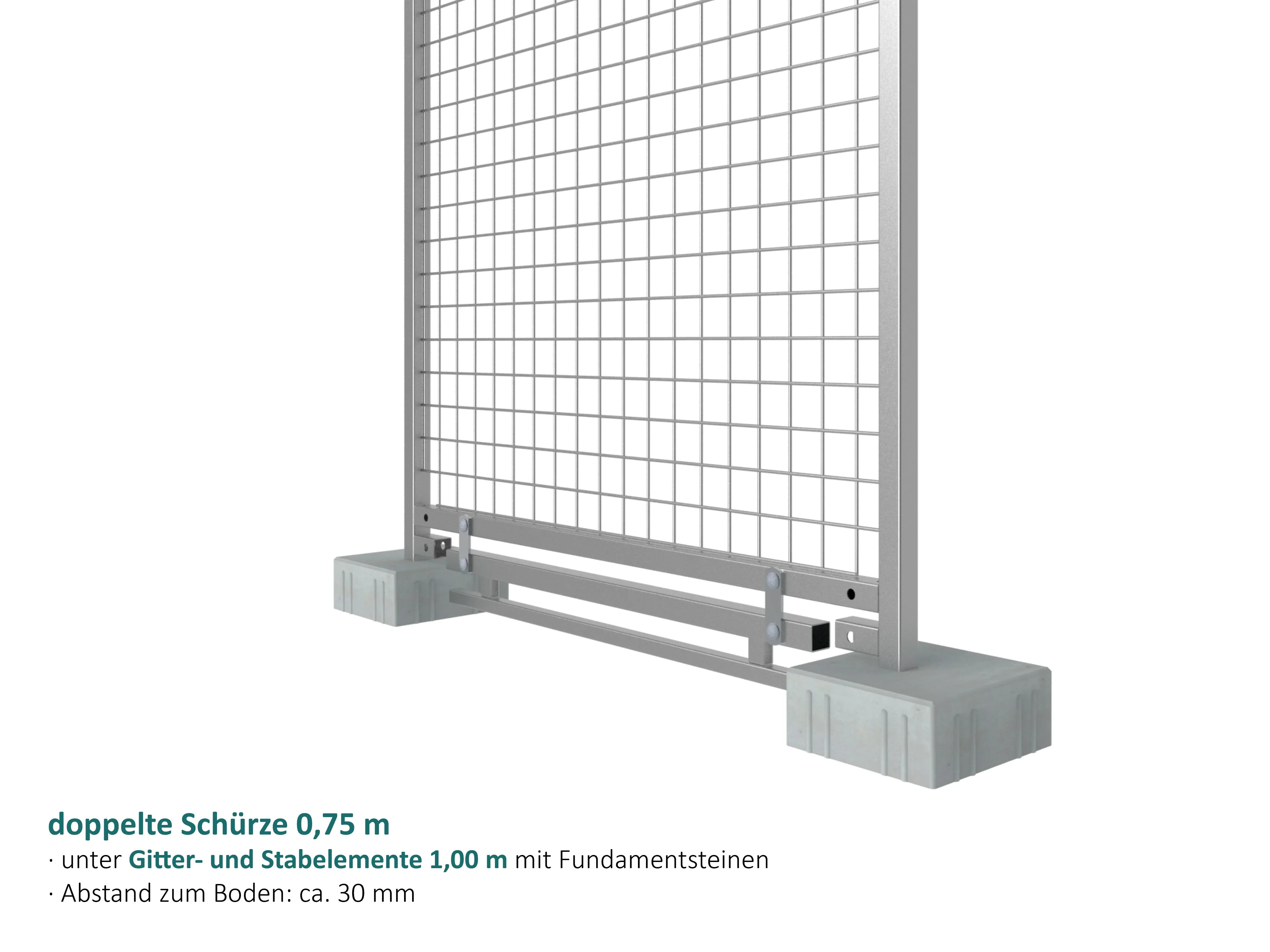 Schürze für den Außenbereich zum Schließen des Bodenspaltes für kleine Hunde