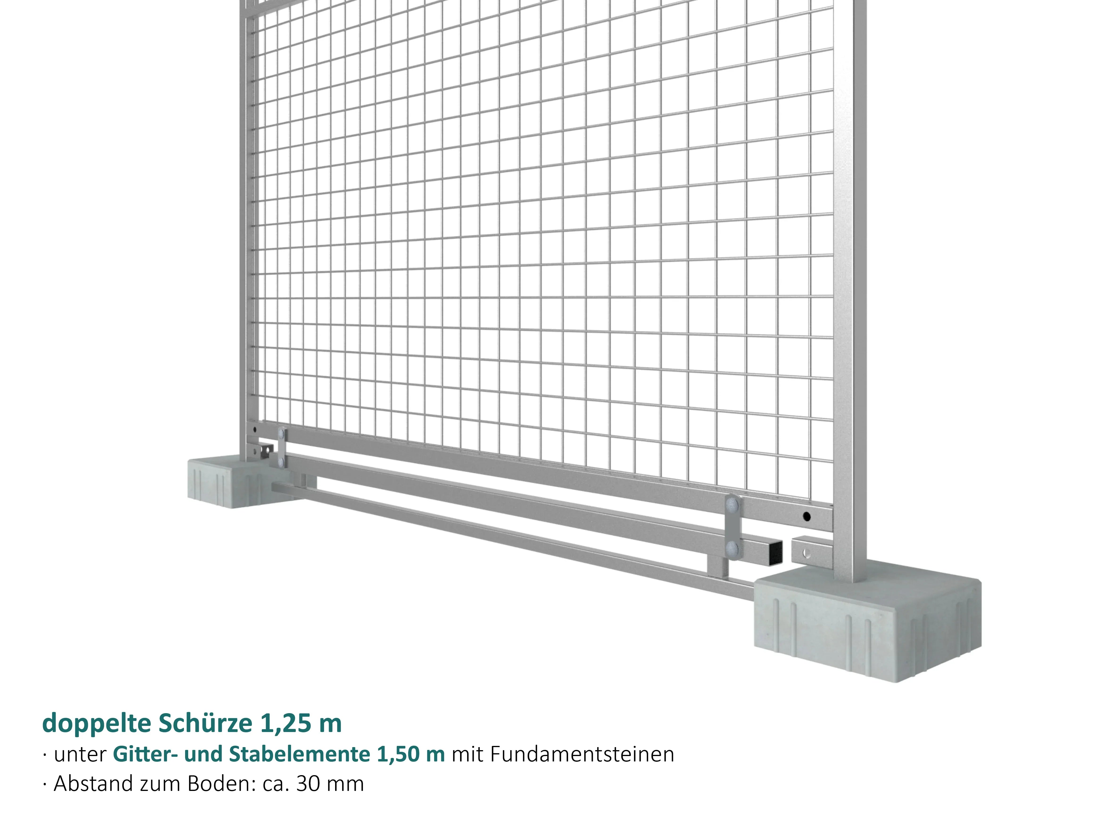 Schürze für den Außenbereich zum Schließen des Bodenspaltes für kleine Hunde