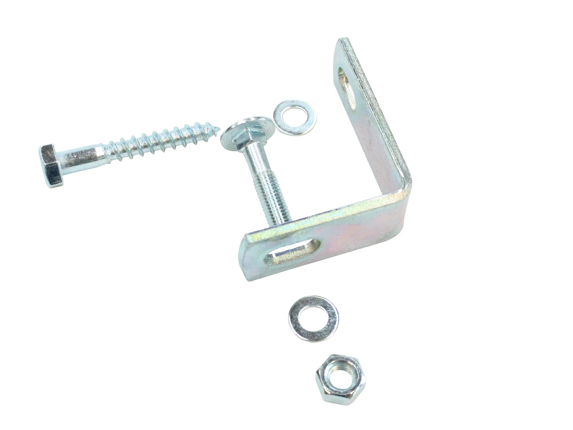 Stahlwinkel mit Metall und Holzschraube