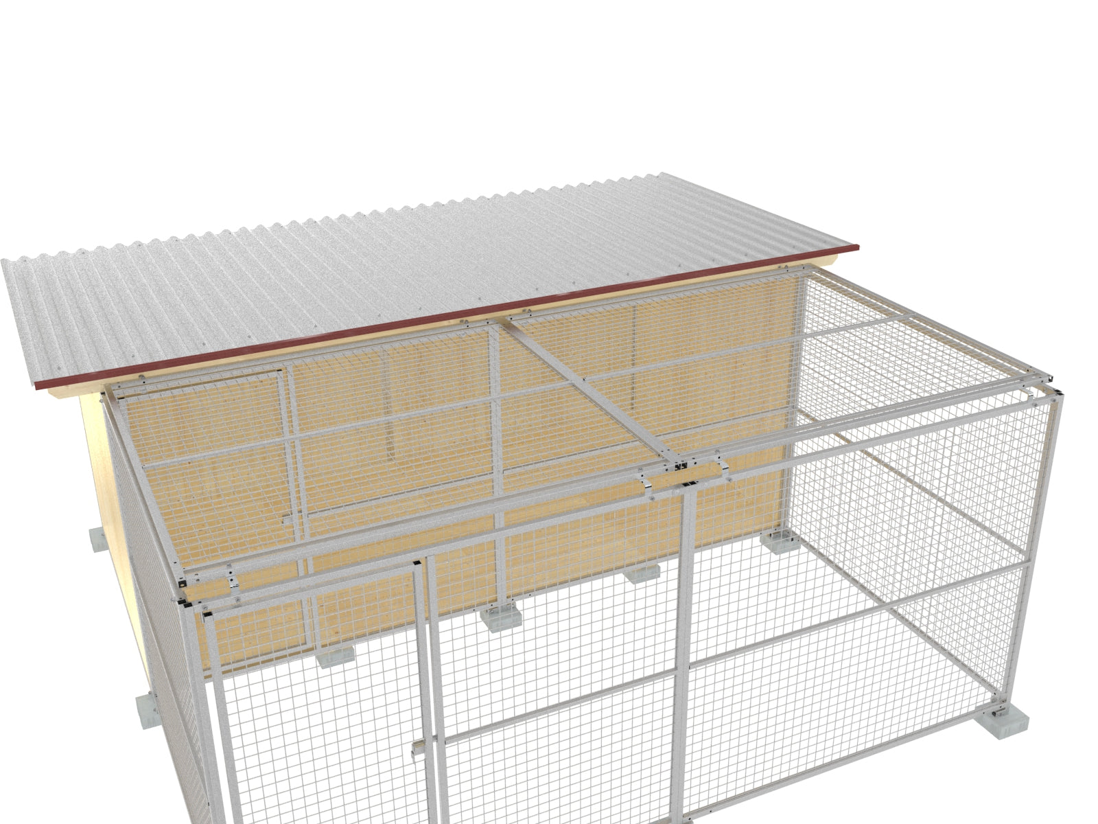 Auslauf mit Abdeckgitter und Türe nach innen öffnend