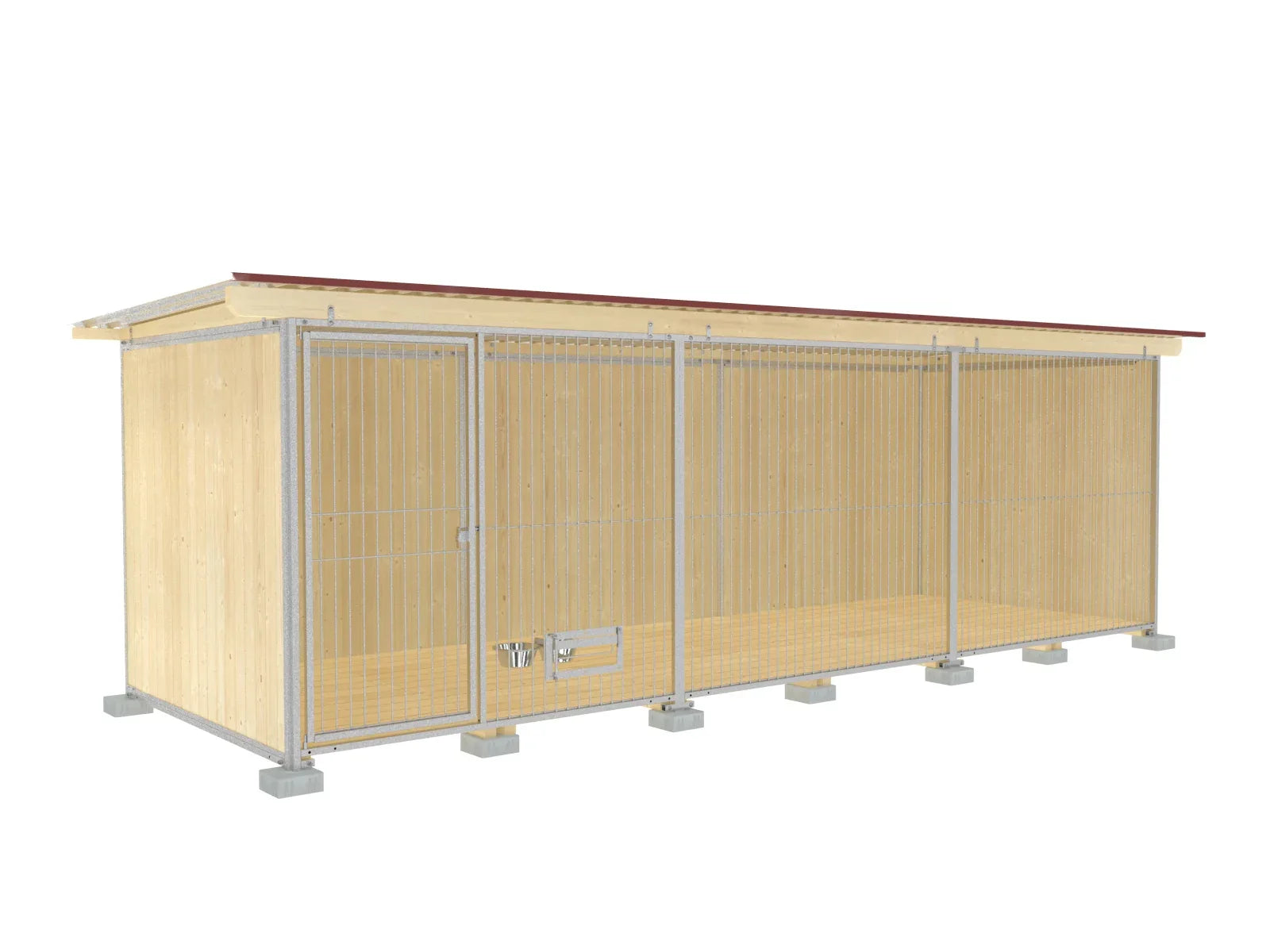 3-seitig geschlossener Hundezwinger mit Futterset zum schwenken