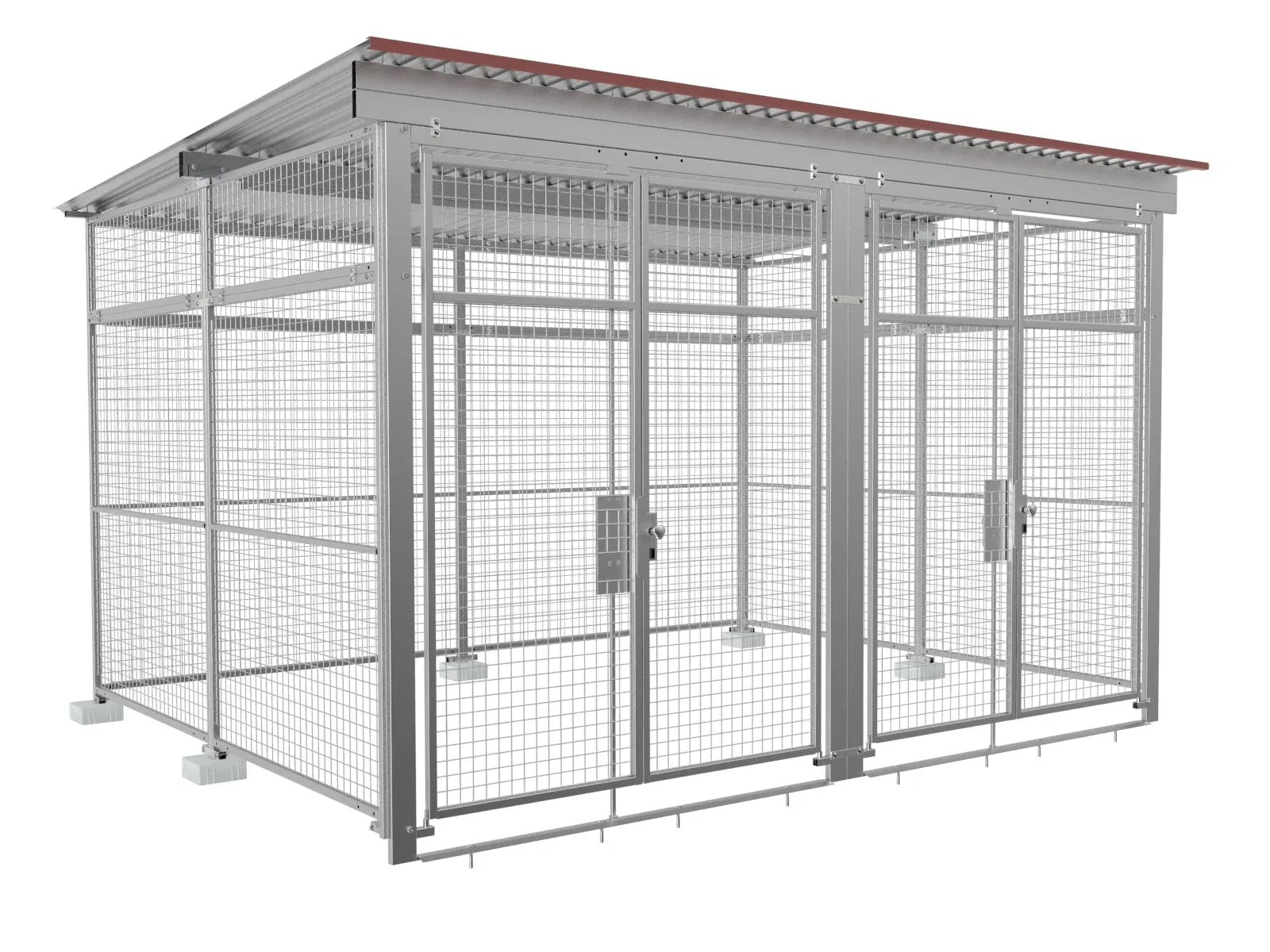 Gasflaschenlager mit zwei großen Türen mit einer Türbreite von je 2 Meter
