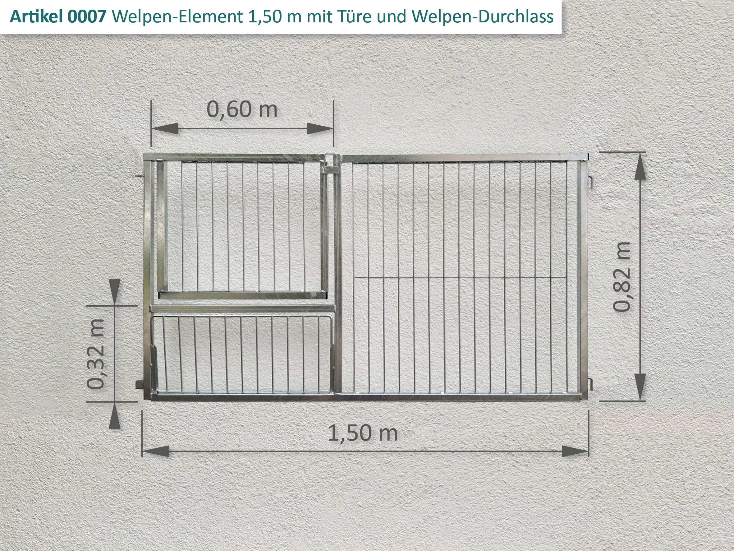Welpen-Element für die Hundezucht mit Türe und Welpen-Durchgang 