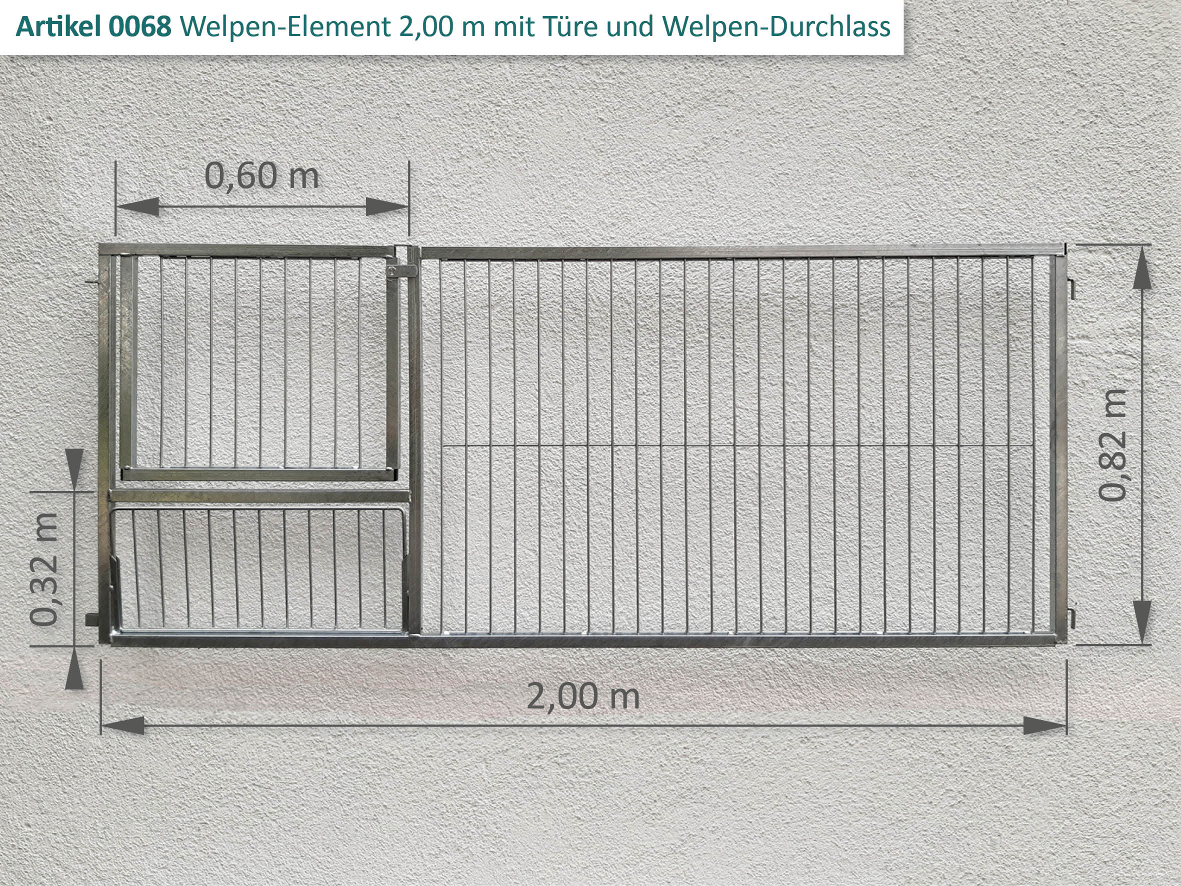 Auslaufelement mit Türe für Hundewelpen