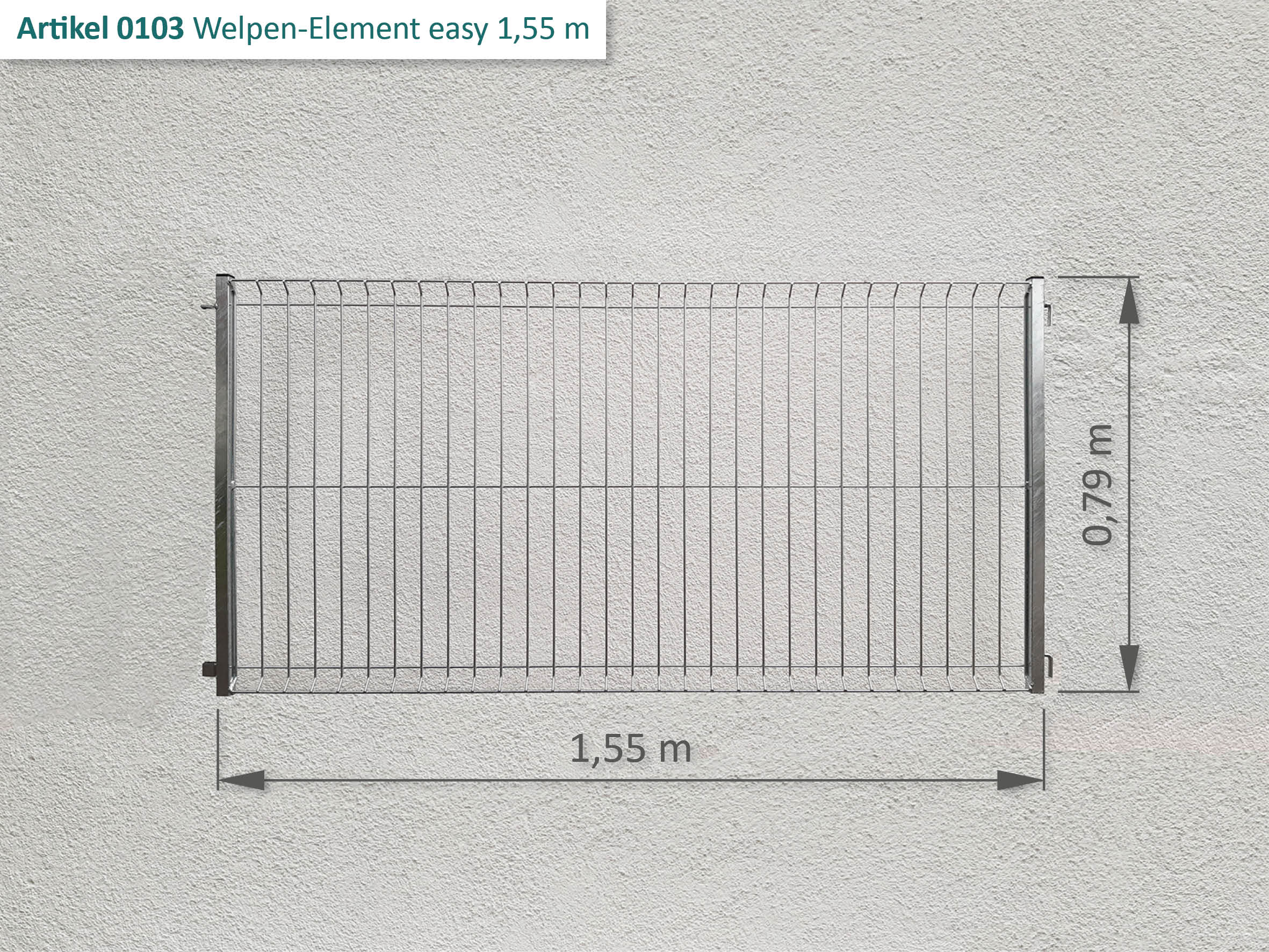 Welpen-Element aus verzinktem Stahl für Welpenausläufe