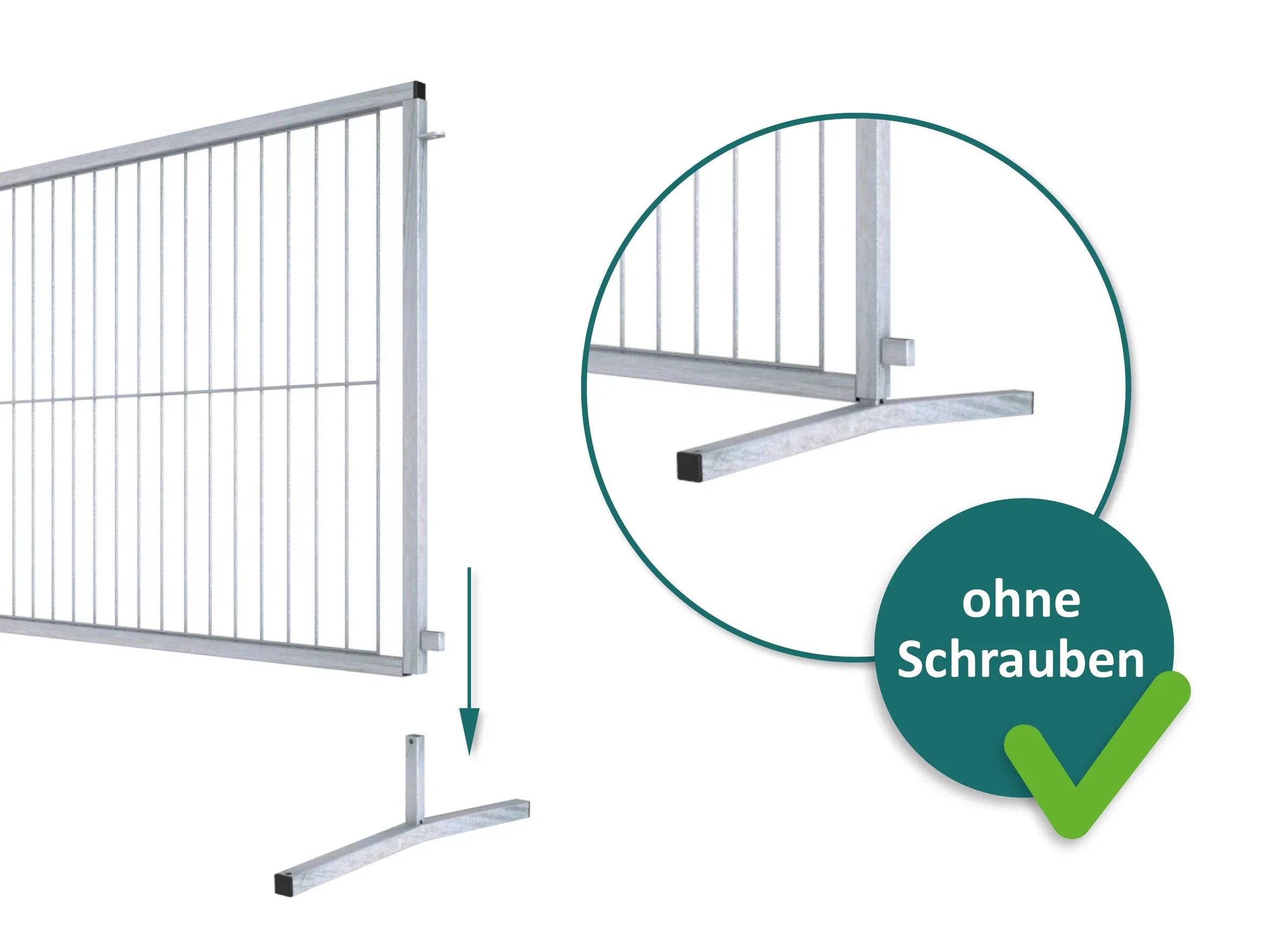 Einfache Montage der Standfüße an unseren Welpen-Elementen.