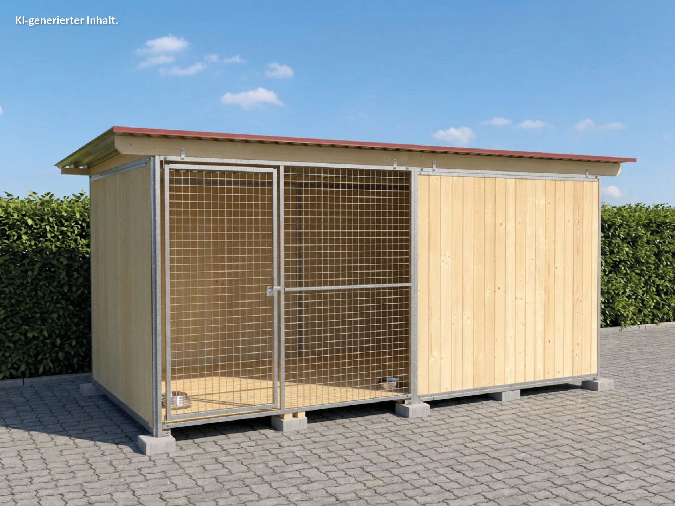 Hundezwinger 2 x4 m 3,5 seitig geschlossen