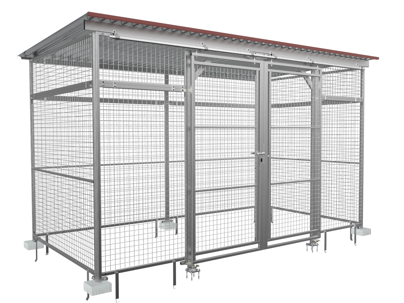 Gasflaschenlager | Gasflaschencontainer befahrbar mit Schiebetür