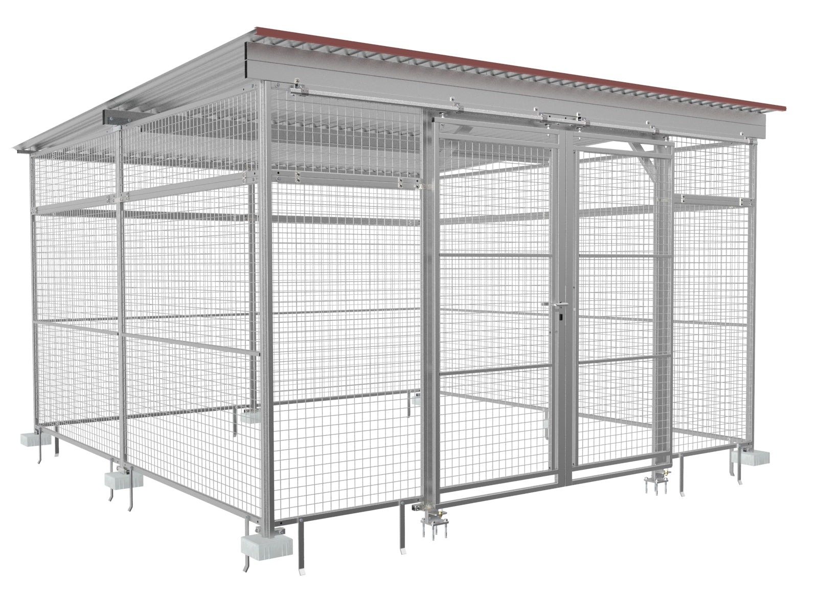 Gasflaschenlager | Gasflaschencontainer befahrbar mit Schiebetür