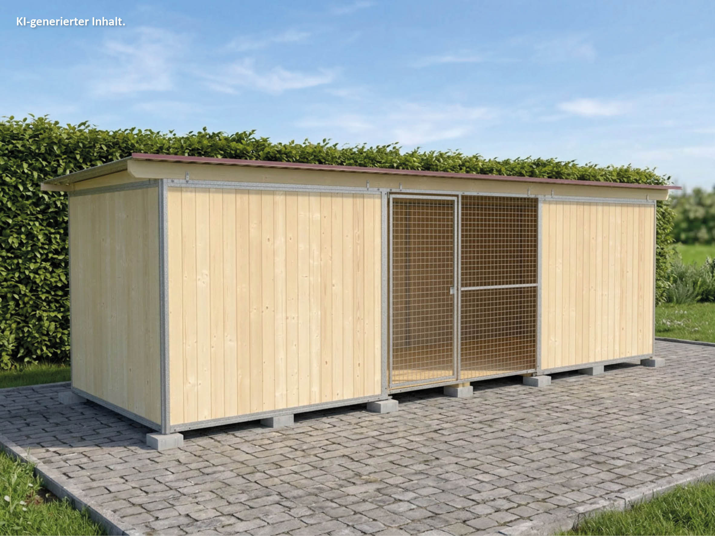Vollschutz-Zwinger Classic 2 x 5 m mit Dach und Holzboden