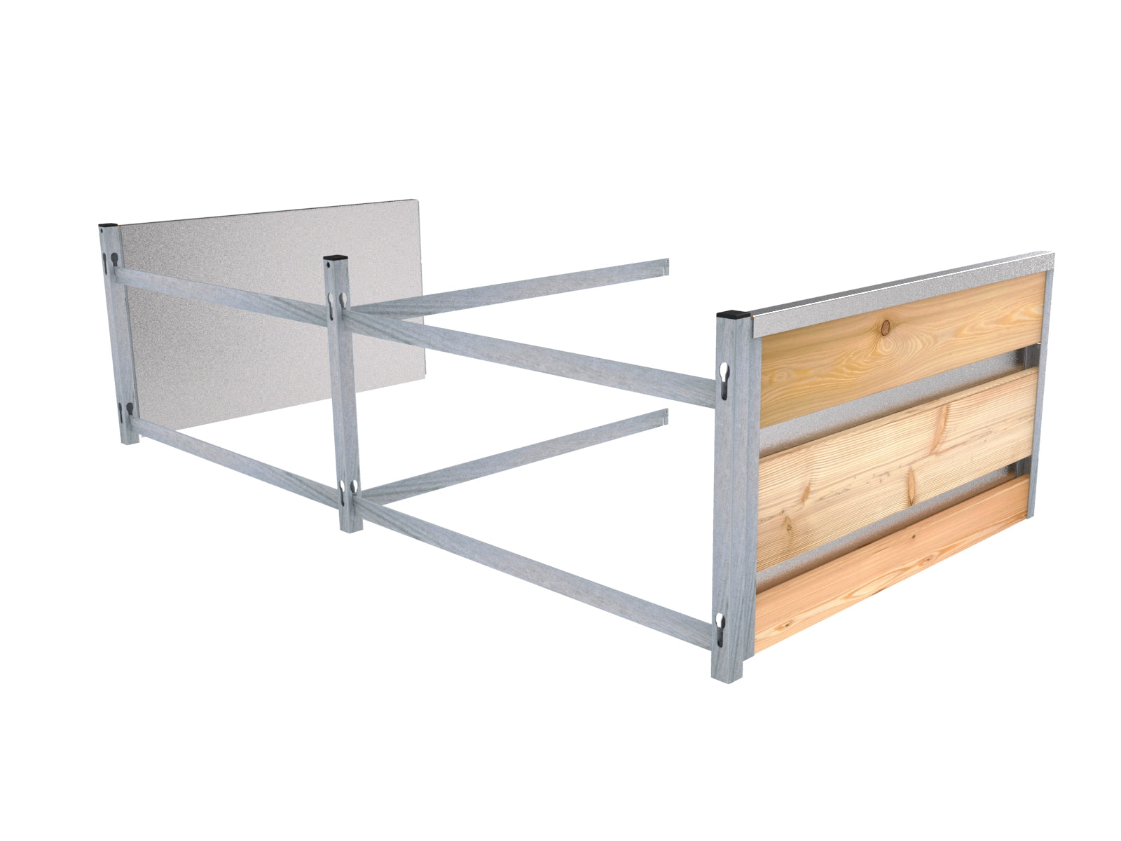 Hochbeet Elemente aus Lärchenholz und Metall