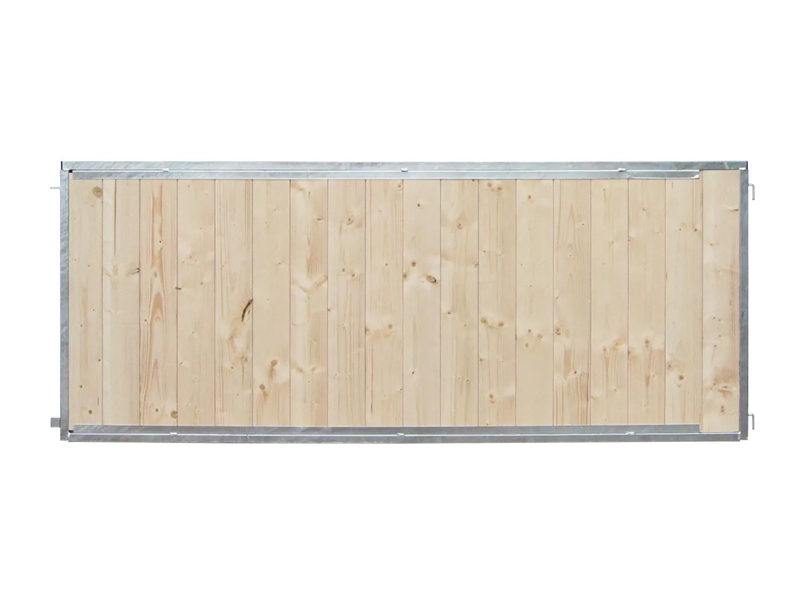 Welpen-Element gefüllt mit Fichtenbretter als Windschutz und Sichtschutz