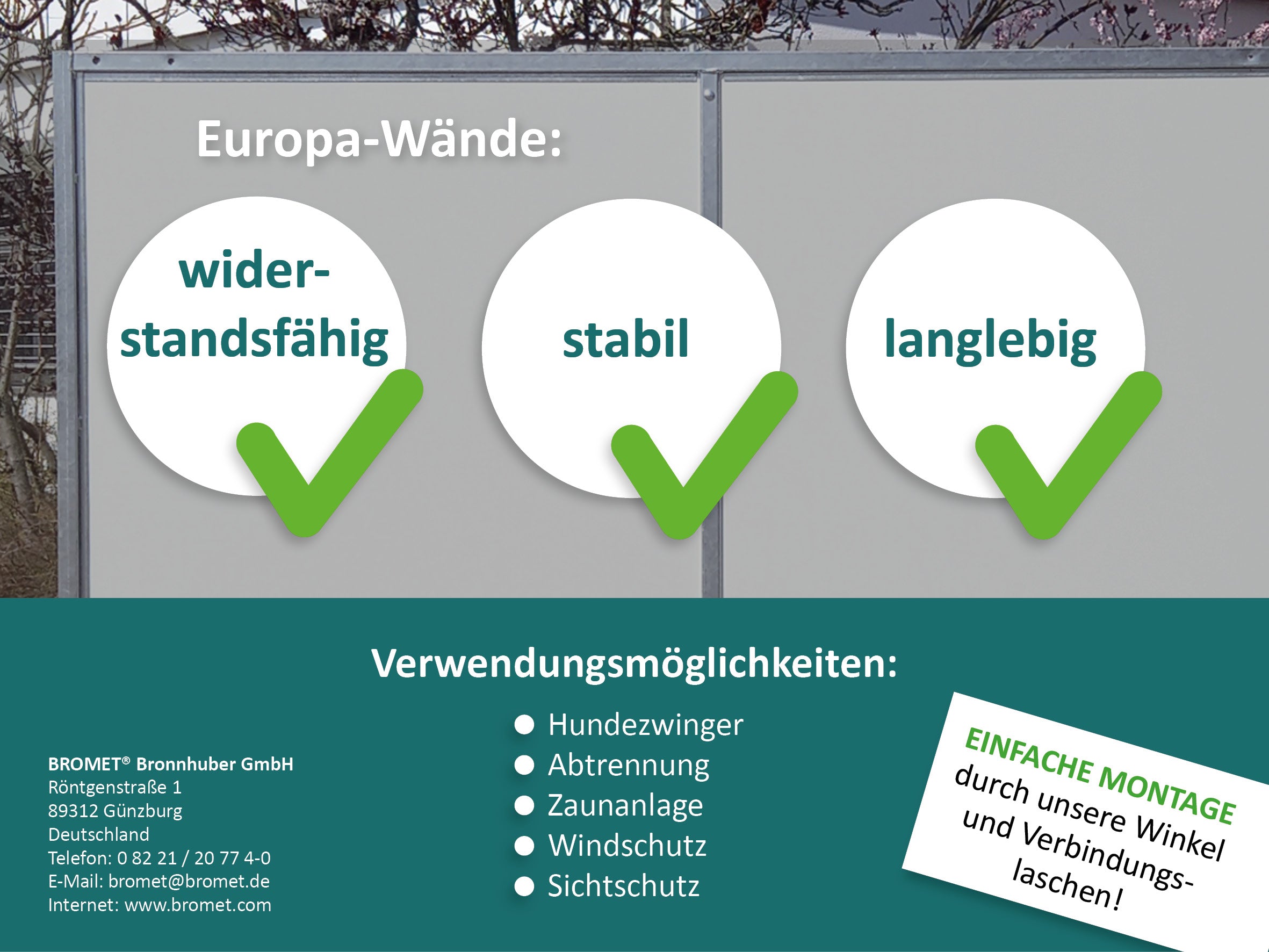 Vorteile der Europa-Wände von BROMET