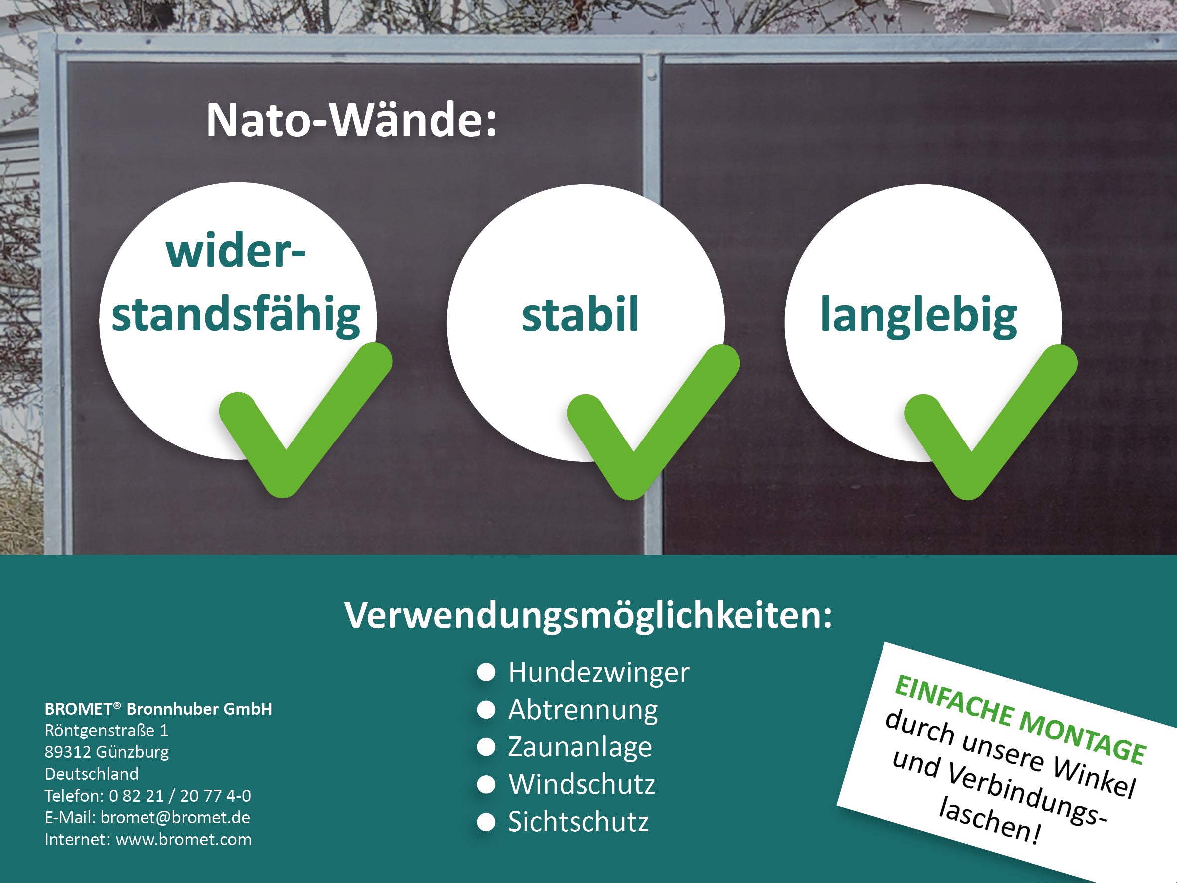 Vorteile der Nato-Wände von BROMET