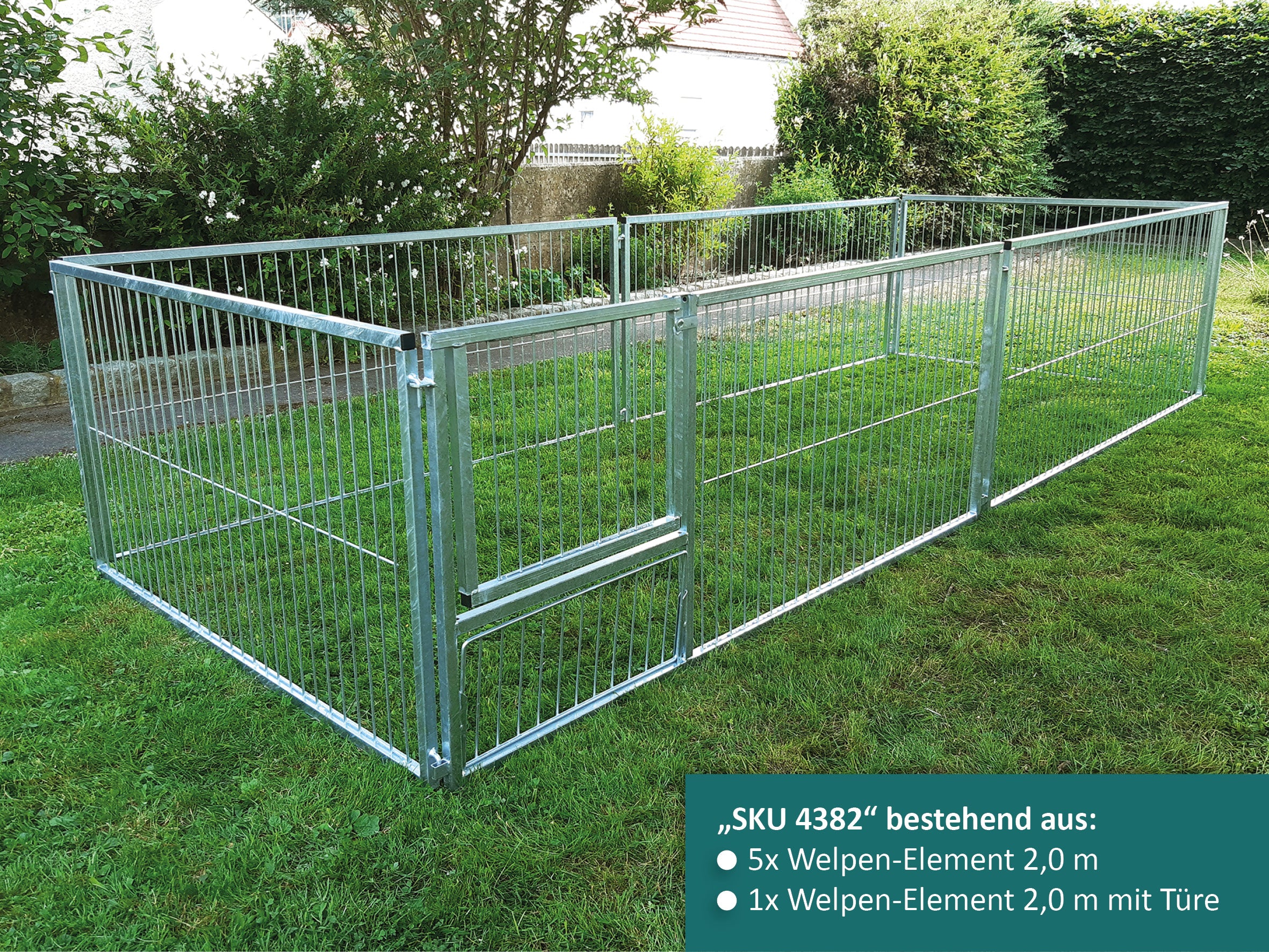 Großes Welpenfreigehege für Hunde, aus feuerverzinkten Elementen